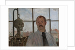 Selfportrait with skeleton by Lovis Corinth