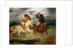 Knights Fighting in the Countryside by Eugène Delacroix