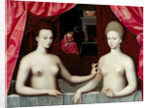 Gabrielle dEstrées and one of her sisters, duchesse de Villars by Master of the School of Fontainebleau