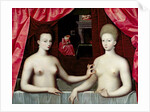 Gabrielle dEstrées and one of her sisters, duchesse de Villars by Master of the School of Fontainebleau