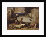 Turkish children playing with a turtle (Souvenir de la Turquie dAsie) by Alexandre Gabriel Decamps