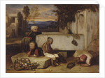 Turkish children playing with a turtle (Souvenir de la Turquie dAsie) by Alexandre Gabriel Decamps