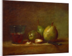 Pears, Walnuts and Glass of Wine by Jean-Baptiste Siméon Chardin