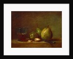 Pears, Walnuts and Glass of Wine by Jean-Baptiste Siméon Chardin