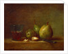 Pears, Walnuts and Glass of Wine by Jean-Baptiste Siméon Chardin