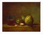 Pears, Walnuts and Glass of Wine by Jean-Baptiste Siméon Chardin