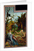 The Isenheim Altarpiece. Left wing: Meeting of Saint Anthony and Saint Paul the Anchorite in the Des by Matthias Grünewald