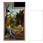 The Isenheim Altarpiece. Left wing: Meeting of Saint Anthony and Saint Paul the Anchorite in the Des by Matthias Grünewald