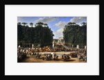 The marriage procession of Napoleon I and Marie-Louise crossing the Jardin des Tuileries on 2nd Apri by Étienne-Barthélémy Garnier