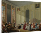 Mozart Giving A Concert In The Salon des Quatre-Glaces at the Palais du Temple In The Court Of The P by Michel Barthélemy Ollivier
