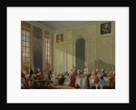 Mozart Giving A Concert In The Salon des Quatre-Glaces at the Palais du Temple In The Court Of The P by Michel Barthélemy Ollivier