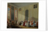 Mozart Giving A Concert In The Salon des Quatre-Glaces at the Palais du Temple In The Court Of The P by Michel Barthélemy Ollivier