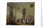 Mozart Giving A Concert In The Salon des Quatre-Glaces at the Palais du Temple In The Court Of The P by Michel Barthélemy Ollivier