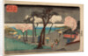 Cherry Trees in Rain on the Sumida River Embankment. (Sumida zutsumi uchû no sakura) by Utagawa Hiroshige