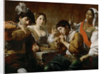 Meeting in a Tavern (Musician and Drinkers) by Valentin de Boullogne