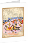 Malik Lifts Abul Mihjan from the Saddle by Iranian master