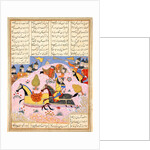 Malik Lifts Abul Mihjan from the Saddle by Iranian master