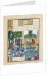 Kay Khusraw Welcomed by his Grandfather, Kay Kaus, King of Iran (Manuscript illumination from the ep by Iranian master