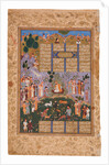 The Court of Gayumart (Manuscript illumination from the epic Shahname by Ferdowsi by Iranian master