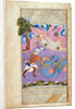 Rustam Kills the Dragon. (Manuscript illumination from the epic Shahname by Ferdowsi) by Muin Musavvir