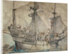 Ship with Revelling Sailors, Lansquenets and a Sutleress by Hans Holbein the Younger