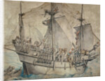 Ship with Revelling Sailors, Lansquenets and a Sutleress by Hans Holbein the Younger