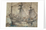 Ship with Revelling Sailors, Lansquenets and a Sutleress by Hans Holbein the Younger