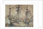 Ship with Revelling Sailors, Lansquenets and a Sutleress by Hans Holbein the Younger