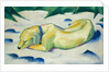 Dog Lying in the Snow by Franz Marc