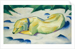 Dog Lying in the Snow by Franz Marc