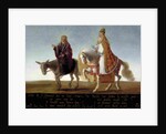 Christ on a donkey, the pope on horseback by Anonymous