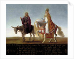 Christ on a donkey, the pope on horseback by Anonymous