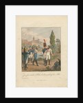 Two French soldiers fighting a duel on an avenue by Christian Gottfried Heinrich Geissler