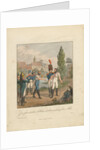 Two French soldiers fighting a duel on an avenue by Christian Gottfried Heinrich Geissler