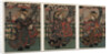 Courtesans Shigeoka, Sugatano and Hanamurasaki. Triptych by Anonymous