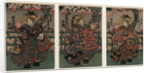 Courtesans Shigeoka, Sugatano and Hanamurasaki. Triptych by Anonymous