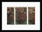 Courtesans Shigeoka, Sugatano and Hanamurasaki. Triptych by Anonymous