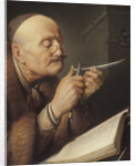 Scholar sharpening a quill pen by Gerard Dou