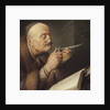 Scholar sharpening a quill pen by Gerard Dou