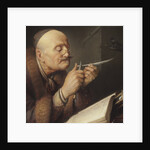 Scholar sharpening a quill pen by Gerard Dou