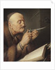 Scholar sharpening a quill pen by Gerard Dou