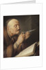 Scholar sharpening a quill pen by Gerard Dou