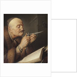 Scholar sharpening a quill pen by Gerard Dou