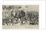 Saint Catherine protects Charles IV during the Pisan popular revolt in May 1355 by Matthäus Küsel