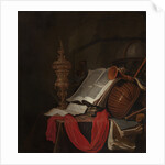 Still life with musical instruments and books (Vanitas) by Jan Vermeulen