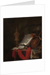 Still life with musical instruments and books (Vanitas) by Jan Vermeulen