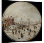 Frozen River with Skaters by Hendrick Avercamp