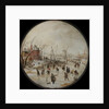 Frozen River with Skaters by Hendrick Avercamp