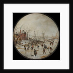 Frozen River with Skaters by Hendrick Avercamp