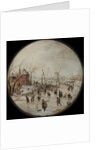 Frozen River with Skaters by Hendrick Avercamp